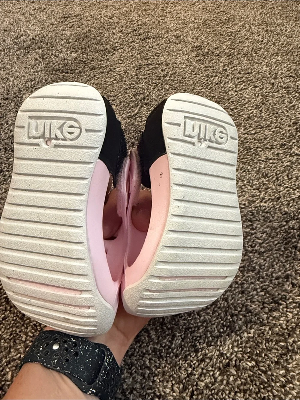 Nike Kids Pink and Black Water-Friendly Sandals